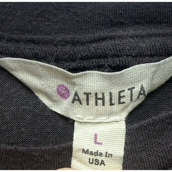Athleta Women's Tunic Top Shirt Purple Crew Neck Long Sleeve Slit Sides Modal L - Picture 3 of 9